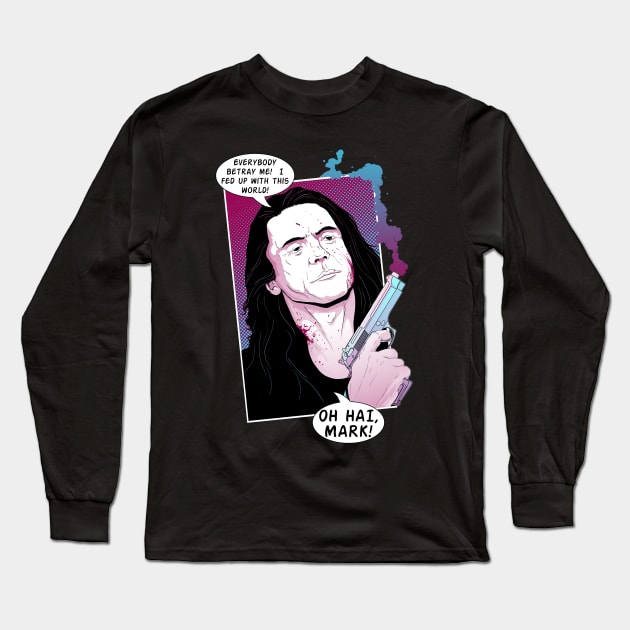 The Room - Oh Hi, Mark! Long Sleeve T-Shirt by willblackb4